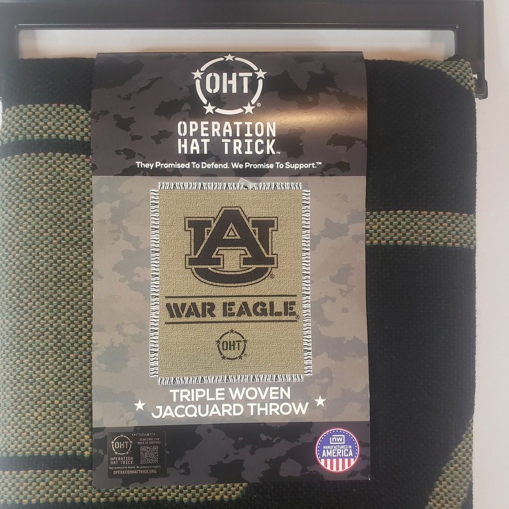 Auburn University OHT Woven Throw Blanket 46" × 60" RARE